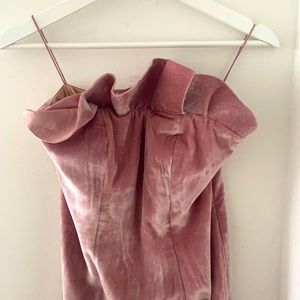 Like New Velvet Cinq a Celt Strapless Ruffle Dress